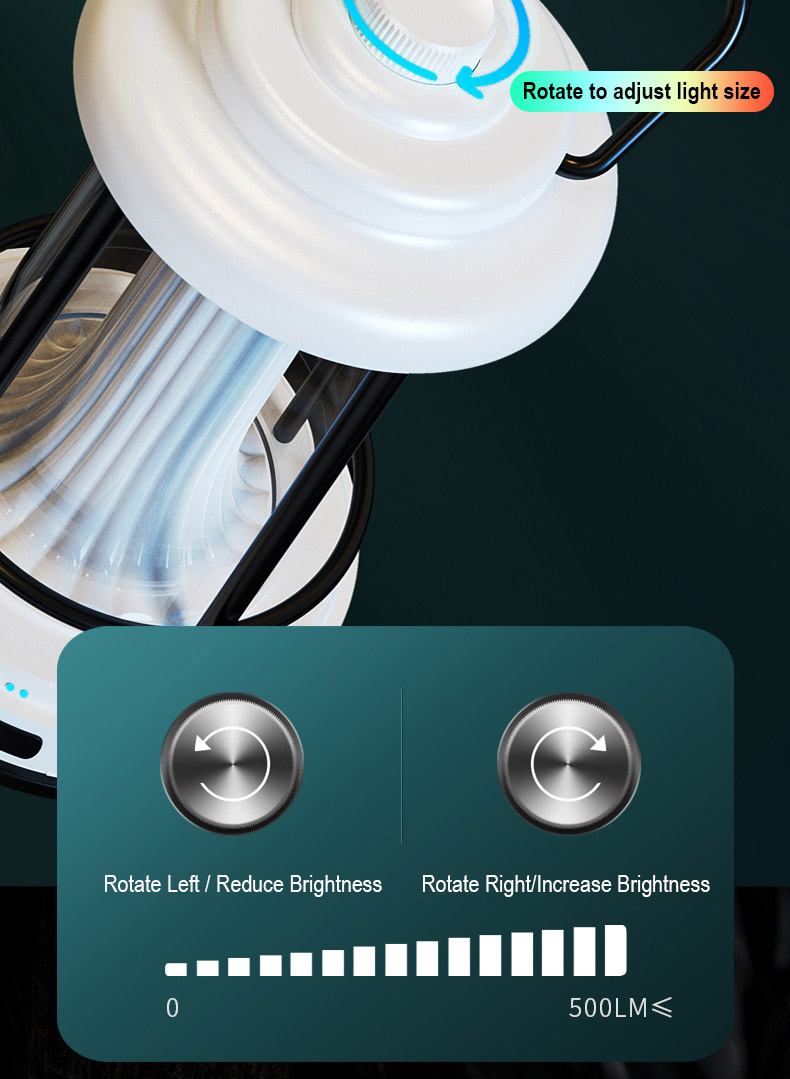 Retro Camping Lantern - USB rechargeable battery with long runtime for off-grid use